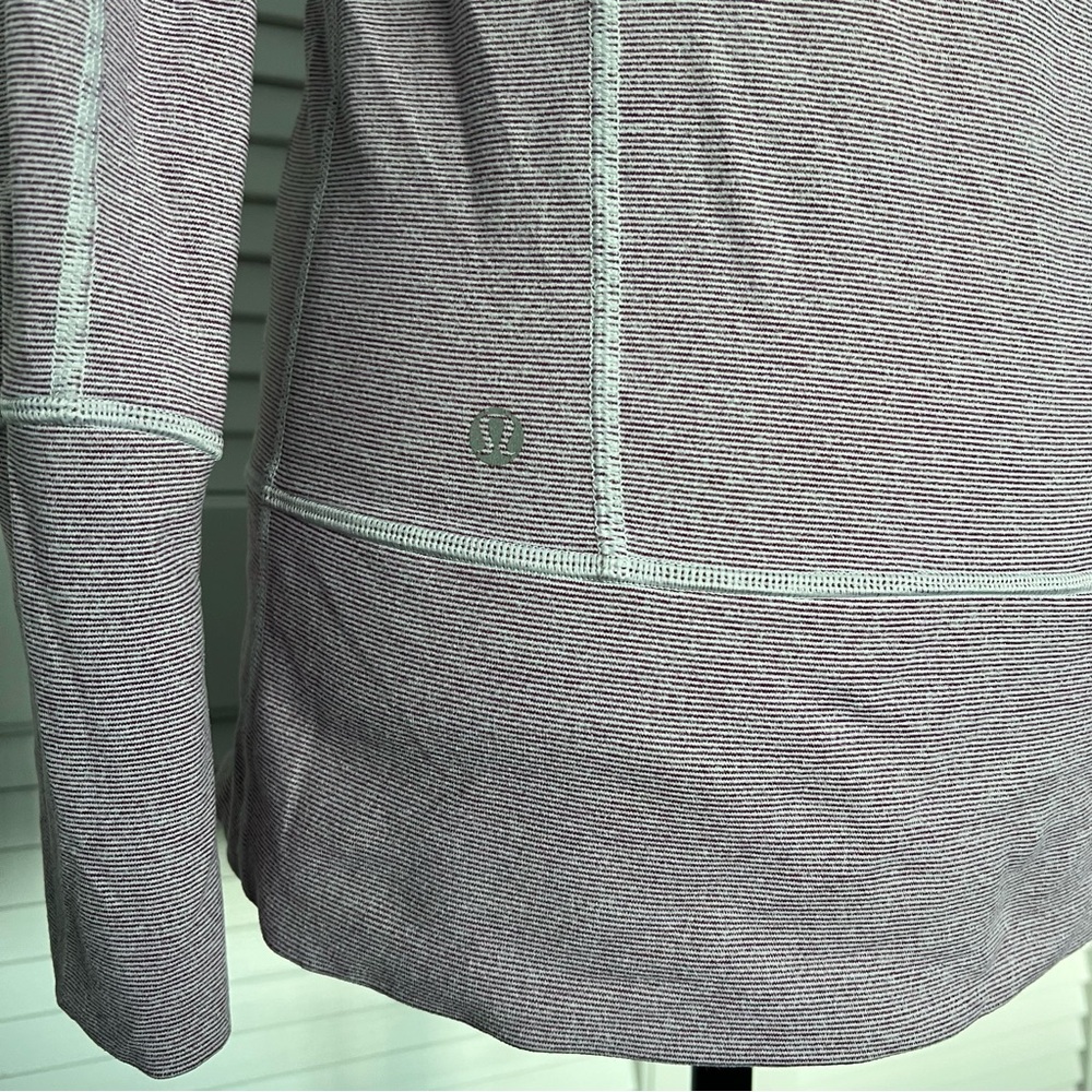 Lululemon Stride Jacket Purple Dewberry Microstripe Womens Zip Up Sweater Sz 6 - Picture 7 of 15